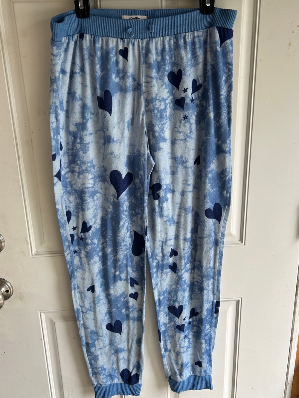 Sonoma Blue Tie-Dye Heart Print Pajama Pants